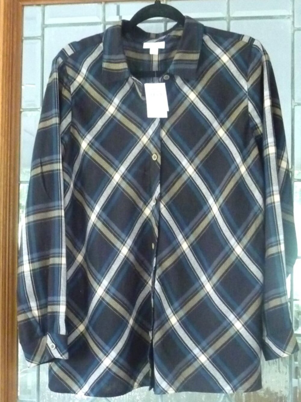 J. Jill Size Large TENCEL Modal Shirt Plaid